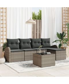 vidaXL 5-częściowy Zestaw Sof Ogródkowych z Poduszkami Czarny Polirattan Dārza mēbeļu komplekti