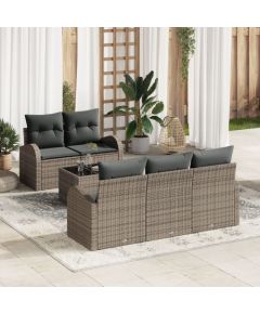 vidaXL Zestaw Sof Ogrodowych  z Poduszkami Szary Poli Rattan Dārza mēbeļu komplekti