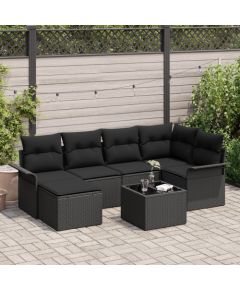 vidaXL 7-elementowy zestaw sof ogrodowych z poduszkami Beżowy Poliuretan Dārza mēbeļu komplekti