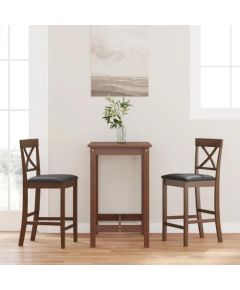 vidaXL Hokery barowe z poduszkami 2 szt. Brązowe lite drewno gumowe Virtuves krēsli