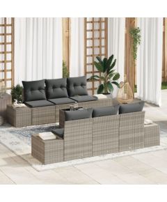 vidaXL Zestaw sof ogrodowych  Zestaw 7 Jasnoszary, ciemnoszary Dārza mēbeļu komplekti