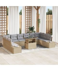 Vidaxl Zestaw Sof Ogrodowych Zestaw 11 Beżowy Szary Dārza mēbeļu komplekti