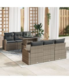 Vidaxl Zestaw sof ogrodowych Zestaw 7 Brązowy, Szary Dārza mēbeļu komplekti