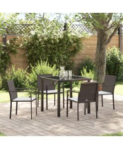 Vidaxl 5-częściowy zestaw mebli ogrodowych z brązowego polirattanu i poduszkami Dārza mēbeļu komplekti