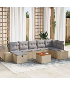 vidaXL Zestaw kanap ogrodowych 8 elementów Jasnoszary, Brązowy Dārza mēbeļu komplekti