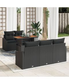 vidaXL Zestaw 4 Ciemnoszary Rattan, Stal, Tkanina Średni Modułowy Dārza mēbeļu komplekti