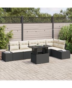 vidaXL Zestaw sof ogrodowych Zestaw 7 Beżowy Rattan Meble ogrodowe Dārza mēbeļu komplekti