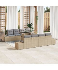Zestaw Sofa Ogrodowa vidaXL Zestaw 7 Beżowy, Szary Polipropylen, Poliester Dārza mēbeļu komplekti