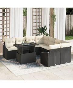 vidaXL Zestaw kanap ogrodowych 9 części Beżowy, Brązowy Dārza mēbeļu komplekti