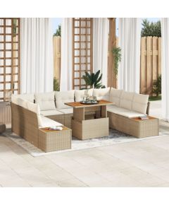 Zestaw sof ogrodowych vidaXL 6 elementów Beżowy Rattan Meble ogrodowe Dārza mēbeļu komplekti