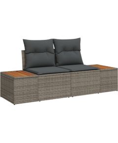 vidaXL Zestaw sofy ogrodowej Zestaw 9 Szary Rattan Rogowa sofa ogrodowa Dārza mēbeļu komplekti