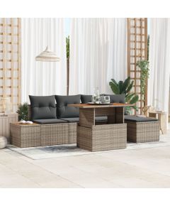 vidaXL Zestaw sof ogrodowych 6-częściowy Szary Dārza mēbeļu komplekti