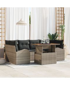 vidaXL Zestaw Sofa Ogrodowa Zestaw 7 Szary, Czarny Aluminium, Olefin Dārza mēbeļu komplekti