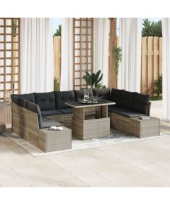 vidaXL Zestaw Sof Ogrodowych Zestaw 10 Beżowy i Grafitowy Dārza mēbeļu komplekti