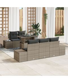 vidaXL Zestaw sof ogrodowych Zestaw 6 Szary Dārza mēbeļu komplekti