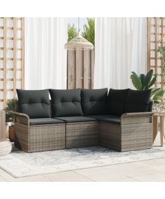 Zestaw 4-częściowy sofa ogrodowa vidaXL Szary Dārza mēbeļu komplekti