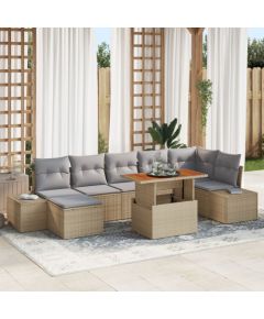 Vidaxl Zestaw sofy ogrodowej Zestaw 8 Beżowy, Szary Dārza mēbeļu komplekti