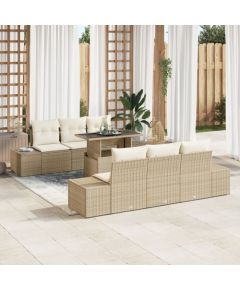 Zestaw sofy ogrodowej vidaXL Zestaw 7 Beżowy Rattan Dārza mēbeļu komplekti