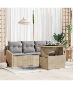 vidaXL Zestaw kanapowy do ogrodu Zestaw 5-częściowy Beżowy, Szary Dārza mēbeļu komplekti