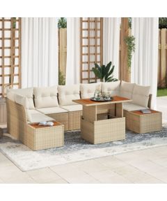 Zestaw sofy ogrodowej vidaXL Zestaw 8 Beżowy i Kremowy Dārza mēbeļu komplekti