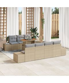 vidaXL Zestaw Sof Ogrodowych Zestaw 8 Beżowy Rattan Dārza mēbeļu komplekti