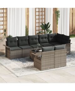 Zestaw sofy ogrodowej vidaXL Zestaw 9 Szary Polirattan Dārza mēbeļu komplekti