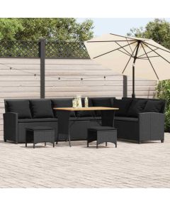 vidaXL 4-częściowy zestaw ogrodowy z poduszkami w kształcie litery L Dārza mēbeļu komplekti