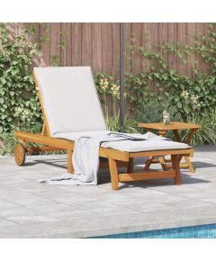 vidaXL Leżak ze stołem lite drewno akacjowe Шезлонги и пляжные стулья