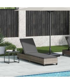 vidaXL Leżak z poduszkami Szary 55x200x25,5cm Polirattan Шезлонги и пляжные стулья