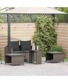 vidaXL 5-częściowy zestaw ogrodowy z poduszkami, składany, szary Dārza mēbeļu komplekti