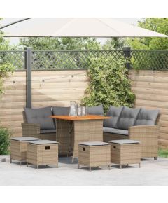 vidaXL 6-częściowy zestaw ogrodowy z poduszkami w kształcie litery L Dārza mēbeļu komplekti