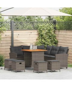 vidaXL 6-częściowy zestaw ogrodowy z poduszkami w kształcie litery L Dārza mēbeļu komplekti