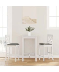 vidaXL Hokery barowe z poduszkami 2 szt. Białe lite drewno gumowe Virtuves krēsli