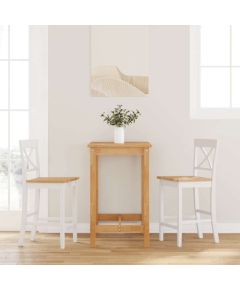 vidaXL Hokery barowe 2 szt. Białe lite drewno gumowe Кухонные стулья