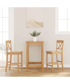 vidaXL Hokery barowe 2 szt. Naturalne drewno lite guma Virtuves krēsli