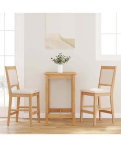 vidaXL Hokery barowe z poduszkami 2 szt. Naturalne drewno lite guma Кухонные стулья