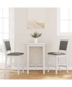 vidaXL Hokery barowe z poduszkami 2 szt. Białe lite drewno gumowe Кухонные стулья