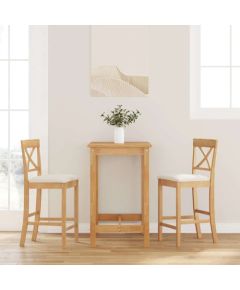 vidaXL Hokery barowe z poduszkami 2 szt. Naturalne drewno lite guma Кухонные стулья