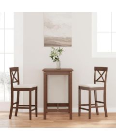 vidaXL Hokery barowe z poduszkami 2 szt. Brązowe lite drewno gumowe Virtuves krēsli