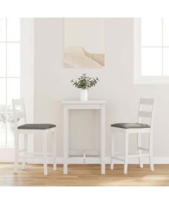 vidaXL Hokery barowe z poduszkami 2 szt. Białe lite drewno gumowe Virtuves krēsli