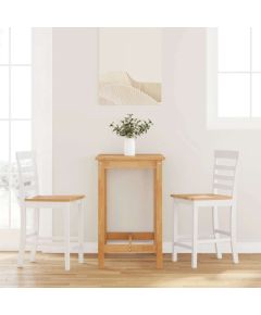 vidaXL Hokery barowe 2 szt. Białe lite drewno gumowe Кухонные стулья