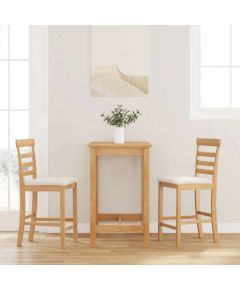 vidaXL Hokery barowe z poduszkami 2 szt. Naturalne drewno lite guma Virtuves krēsli