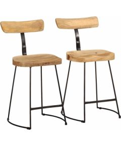 vidaXL Hokery barowe 2 szt. 49x43x79 cm Drewno lite Mango Virtuves krēsli