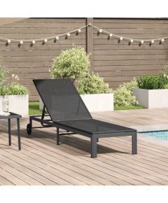 vidaXL Leżaki Czarny Polirattan 200 x 54 x 27 cm Ergonomiczny Шезлонги и пляжные стулья