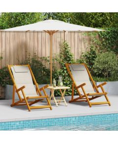 vidaXL Składane krzesła plażowe Zestaw 2 Jasnoszary Textilene Шезлонги и пляжные стулья