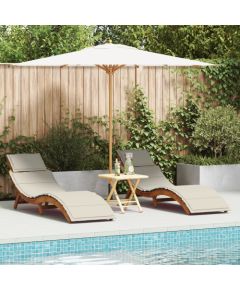 vidaXL Leżak słoneczny Zestaw 2 szt. Brązowy, Kremowy Шезлонги и пляжные стулья