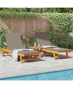 vidaXL Leżanka słoneczna Zestaw 2 Brązowy, Taupe Шезлонги и пляжные стулья