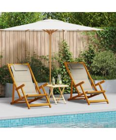 vidaXL Składane krzesła plażowe Zestaw 2 Taupe Шезлонги и пляжные стулья