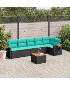 Vidaxl 7-cz. zestaw wypoczynkowy do ogrodu, z poduszkami, czarny Dārza mēbeļu komplekti