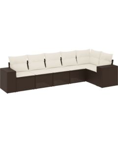 vidaXL 7-częściowy zestaw wypoczynkowy do ogrodu, z poduszkami, brązowy Dārza mēbeļu komplekti